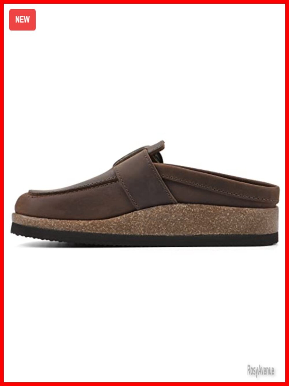 White Mountain Bueno Leather Mule with Buckle and Cork Footbed - Picture 4 of 6